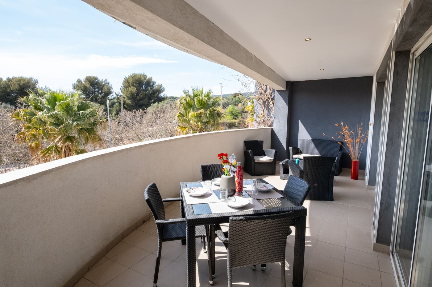 la terrasse d'un appartement VIP